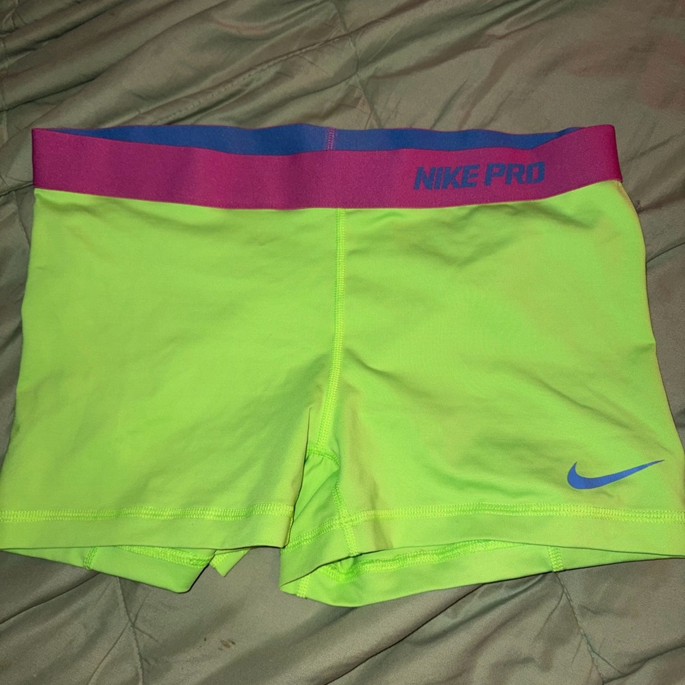 Nike Pro Neon Green Shorts large
